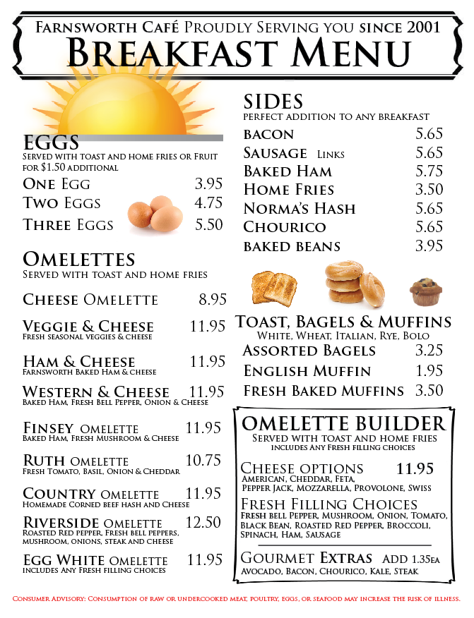 Farnsworth Cafe - Breakfast Front